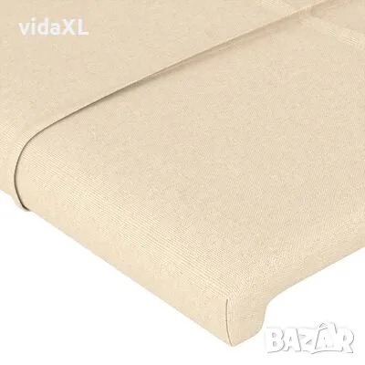 vidaXL Горна табла за легло, кремава, 90x5x78/88 см, плат(SKU:346023), снимка 4 - Спални и легла - 49236803