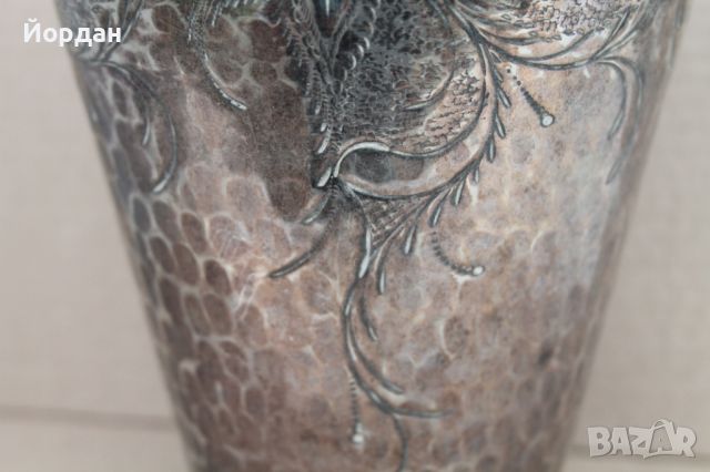 Посребрена кована ваза, снимка 3 - Антикварни и старинни предмети - 45861271