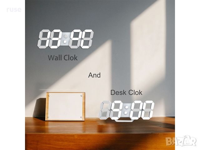 НОВИ! RGB часовник будилник LED с дистанционно час, дата, температура, снимка 4 - Друга електроника - 45781046