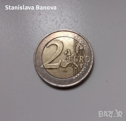 Гръцка монета от 2 евро от 2002г. с буква S в звезда и дефект, снимка 5 - Нумизматика и бонистика - 53301279