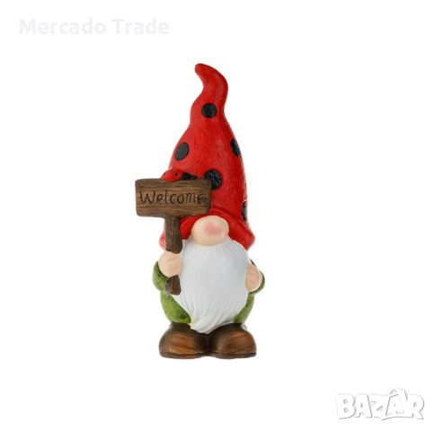 Декоративна фигурка Mercado Trade, Джудже, Керамична, Червен, снимка 2 - Декорация за дома - 45406653