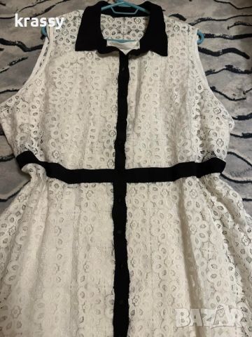 Красива голяма лятна дамска рокля от бяла дантела (размер 3ХЛ), снимка 2 - Рокли - 46483022