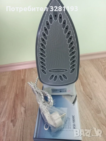 ЧИСТО НОВА ютия Crown с керамична плоча, снимка 5 - Ютии - 53199220