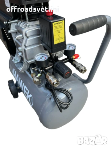 Бутален въздушен компресор HAWEK 25 литра – 1.8kW, 8 bar, маслен, 230V, снимка 2 - Аксесоари и консумативи - 51056832