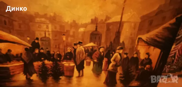 Стара маслена картина 100см.-70см. рисувана върху платно., снимка 2 - Антикварни и старинни предмети - 50041670