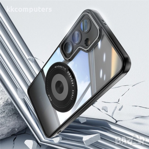 Магнитен Калъф за Samsung Galaxy A37 5G с Въртящ се Пръстен - PC+TPU, 360° стойка, Със стъкло, 6 цвя, снимка 8 - Калъфи, кейсове - 54053313