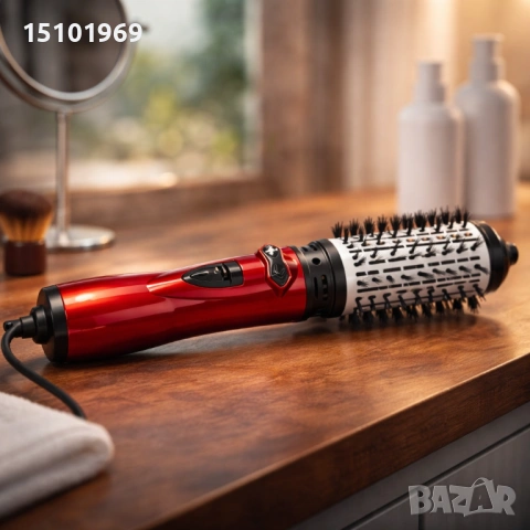 Професионална електрическа четка 3-в-1 за изправяне, къдрене и сушене, 1200W, автоматично въртене, снимка 4 - Преси за коса - 53525747