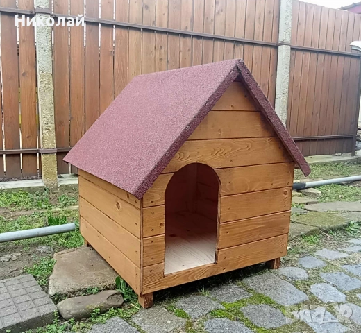 Лакирана дървена къща за кучета , средни и големи породи кучета къща за куче от дърв кучешка колиба