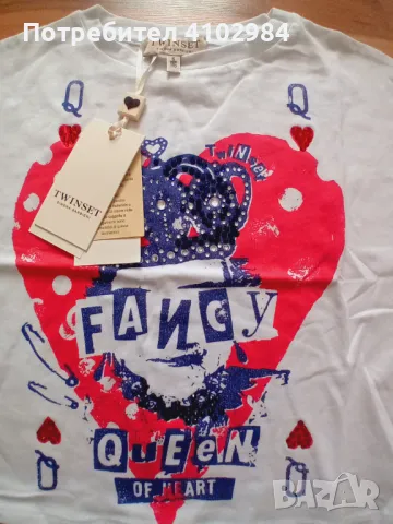 TWINSET нова тениска с камъни-6-7 г