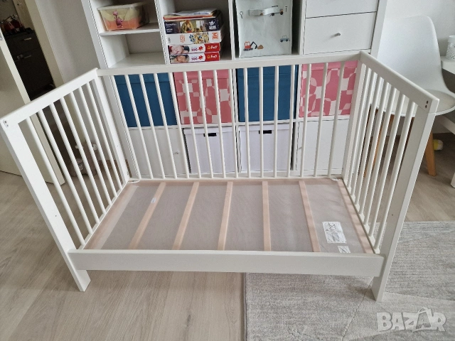 Бебешко легло / кошара IKEA Gulliver с матрак Skonast 60x120, снимка 2 - Бебешки легла и матраци - 53630190
