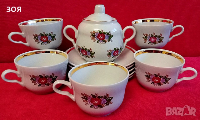 Сервиз.Костен руски порцелан.