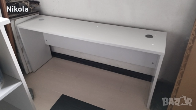 Бюро - офис маса 160/40/72см светло сиво, снимка 18 - Работни маси и бюра - 51715843