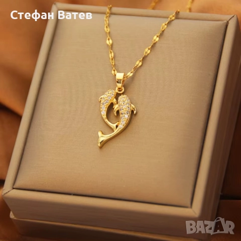 Колие „Златните Делфини“ – медицинска стомана с 18К позлата