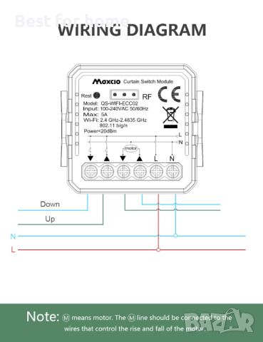 WiFi модул за управление на щори MAXCIO QS WiFi C02, снимка 7 - Други - 45791115