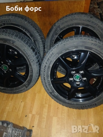 Лети джанти със зимни гуми 5×100 57.1ц.о. шкода, снимка 7 - Гуми и джанти - 53980024