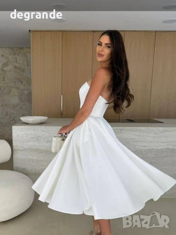 Бяла стилна рокля, снимка 3 - Рокли - 50794078