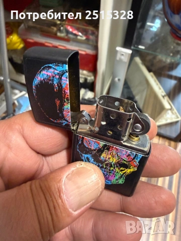 оригинална запалка zippo black mate с череп, снимка 4 - Запалки - 53948730