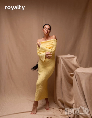Жълта Дамска Рокля , снимка 2 - Рокли - 52934302