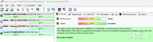 2.5" inch SSD SATA 128GB 256GB Intel Kingston Samsung Crucial Toshiba, снимка 9 - Твърди дискове - 53535691