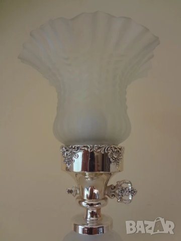 Гръцка лампа от метал и стъкло, снимка 6 - Настолни лампи - 51084982