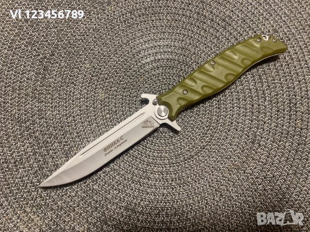 Руски сгъваем нож НОКС Финка-С, дизайн А.Бирюков - ЧЕРЕН, снимка 4 - Ножове - 53808610