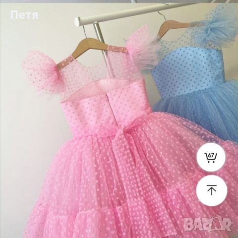 Детска рокля за принцеси и специални поводи! Нежно розов цвят, ефирна и уникална!, снимка 1 - Детски рокли и поли - 46474038