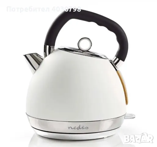 Nedis KAWK520EWT - Чайник 1,8 л 1850-2200W / 230V бял, снимка 1 - Кани - 49204846