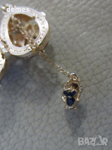 Фино дамско колие с висулка- Яйце Фаберже, ново, снимка 6 - Колиета, медальони, синджири - 53089438