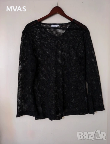 Нови мрежести блузи с дълъг ръкав бяла и черна S M размер, снимка 2 - Блузи с дълъг ръкав и пуловери - 53183883
