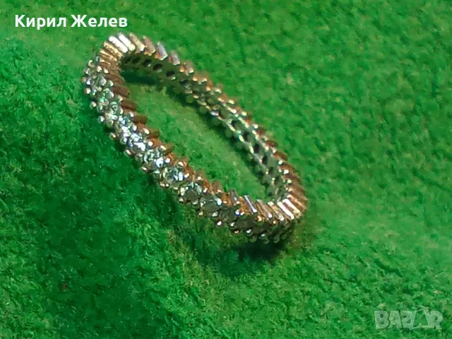 СТИЛНА ФЕШЪН АРТ СКЪПОЦЕННА СРЕБЪРНА ХАЛКА ПРЪСТЕН СРЕБРО ВИСОКА ПРОБА сБЯЛА ПОЗЛАТА и ЦИРКОНИ 48634, снимка 15 - Пръстени - 50191901