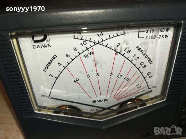  DAIWA SN-103 CROSS NEEOLE METER SWR & POWER METER-GERMANY 2306242028, снимка 8 - Ресийвъри, усилватели, смесителни пултове - 46330609