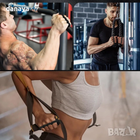 6464 Неплъзгащи се гумени ръкохватки за тренировка, 2 броя, снимка 5 - Спортна екипировка - 53796543