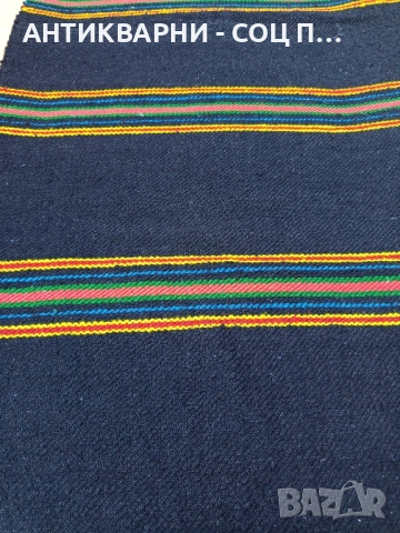 Соц Стара Ръчно Тъкана Двустранна Черга Пътика 250см./75см. , снимка 4 - Антикварни и старинни предмети - 51738440