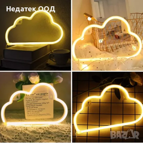 LED неоново осветление с USB, Oблак, 29.5x18.3x1.5cm, снимка 4 - Лед осветление - 47759350