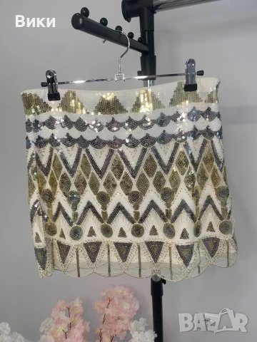 Пола с паети и маниста универсален размер , снимка 12 - Поли - 50739077