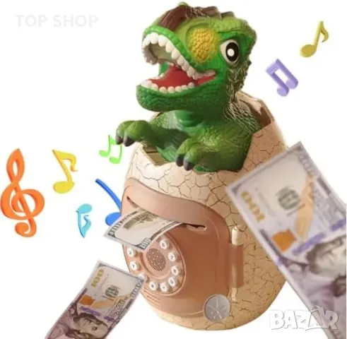 Нова Динозавър касичка с парола, песни и изучаване на английски за деца, снимка 4 - Образователни игри - 49956894