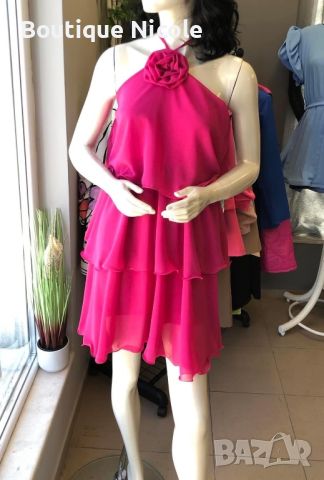 Шифонени рокли с 3D цвете  , снимка 2 - Рокли - 46303123