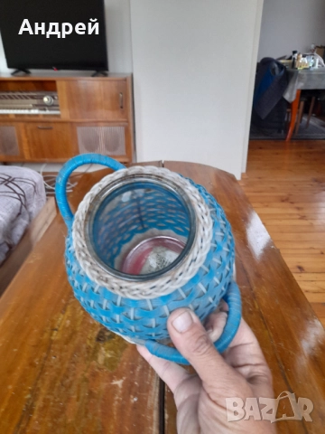 Стар плетен буркан #4, снимка 5 - Други ценни предмети - 52079801