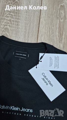 Calvin Klein мъжка черна тениска – нов модел, размер L, снимка 3 - Тениски - 51104085