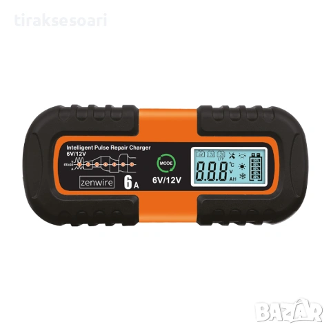 SMART зарядно за акумулатор 6A 6V/12V – Интелигентно зарядно с LCD дисплей, снимка 3 - Аксесоари и консумативи - 53699935