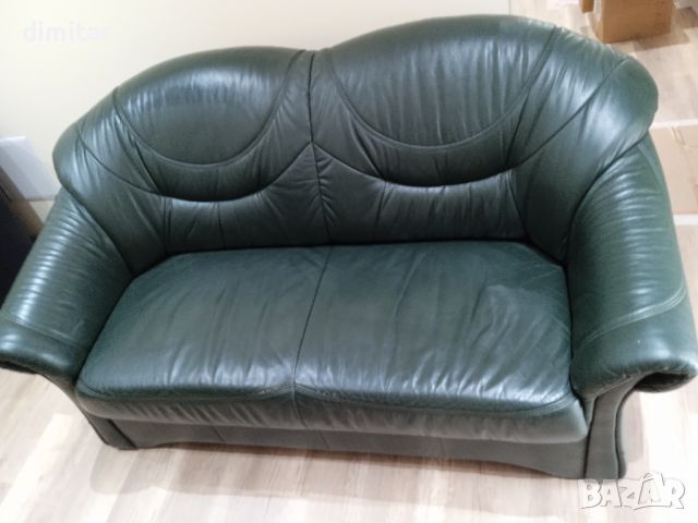 Холандски кожен диван- зелен  , снимка 3 - Дивани и мека мебел - 45715124