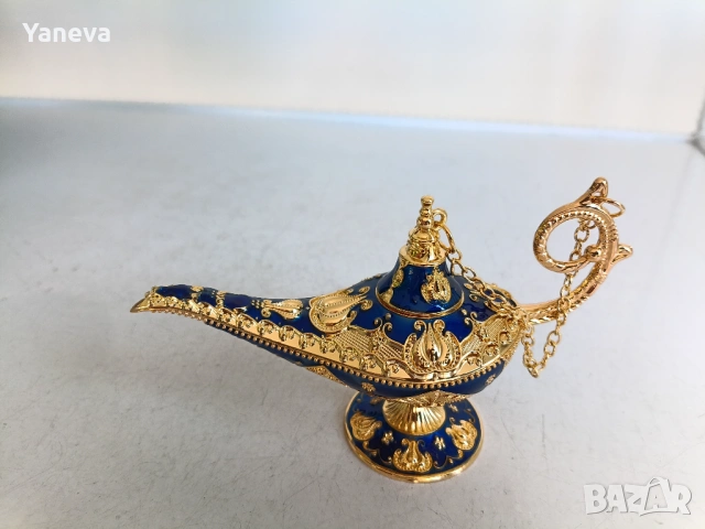 Лампата на Аладин , ароматна лампа в синьо и златно. , снимка 2 - Статуетки - 54283249