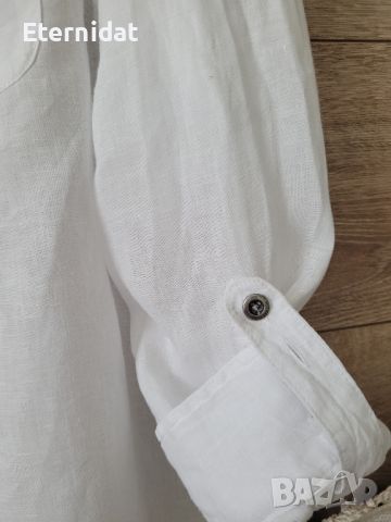 Нова бяла риза лен , снимка 8 - Ризи - 46408764