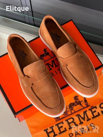 мокасини от естествен велур hermes , снимка 2 - Мокасини - 54289416