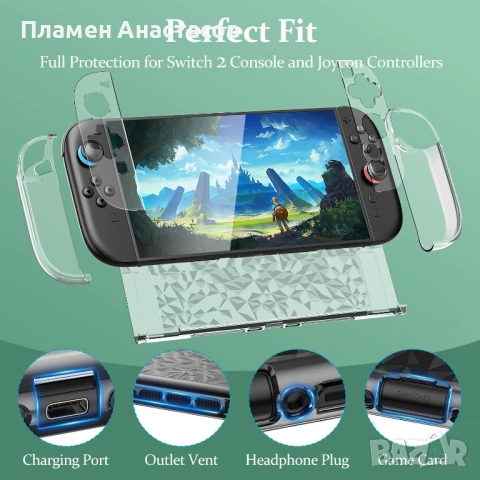 All-in-One Nintendo Switch 2 Accessory Bundle – пълен комплект аксесоари с кейс, зарядна станция, др, снимка 5 - Аксесоари - 53510187