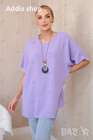 Голяма дамска блуза с висулка, 14цвята , снимка 7 - Тениски - 45998833