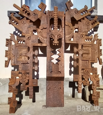 Дърворезба/Пано/ (голямо) 3 метра , уникат пано на проф.Кънчо Цанев, снимка 8 - Пана - 48384303