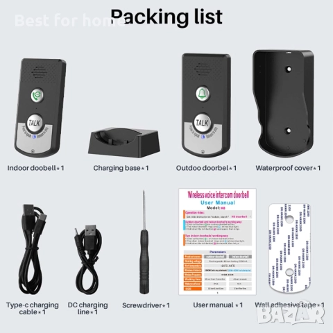 Безжична домофонна система с голям обхват-интерком, снимка 9 - Друга електроника - 51934557