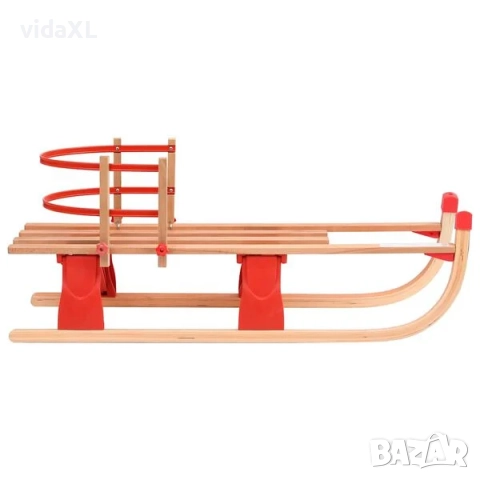 vidaXL Сгъваема шейна с облегалка, 119 см, дърво(SKU:92493), снимка 2 - Зимни спортове - 52901372