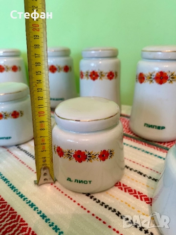 Старинен комплект за подправки, чаши, чинии и паници, снимка 3 - Сервизи - 51832469